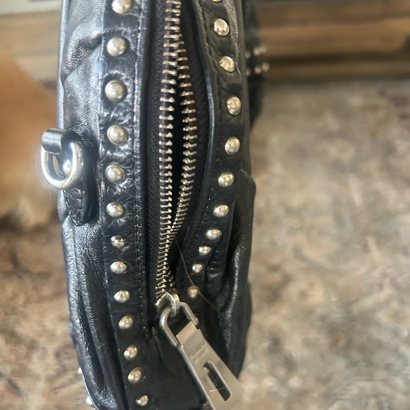 Rare Vintage Prada Black Leather Bag with Silver Studs Project Bag - Picture 7 of 16